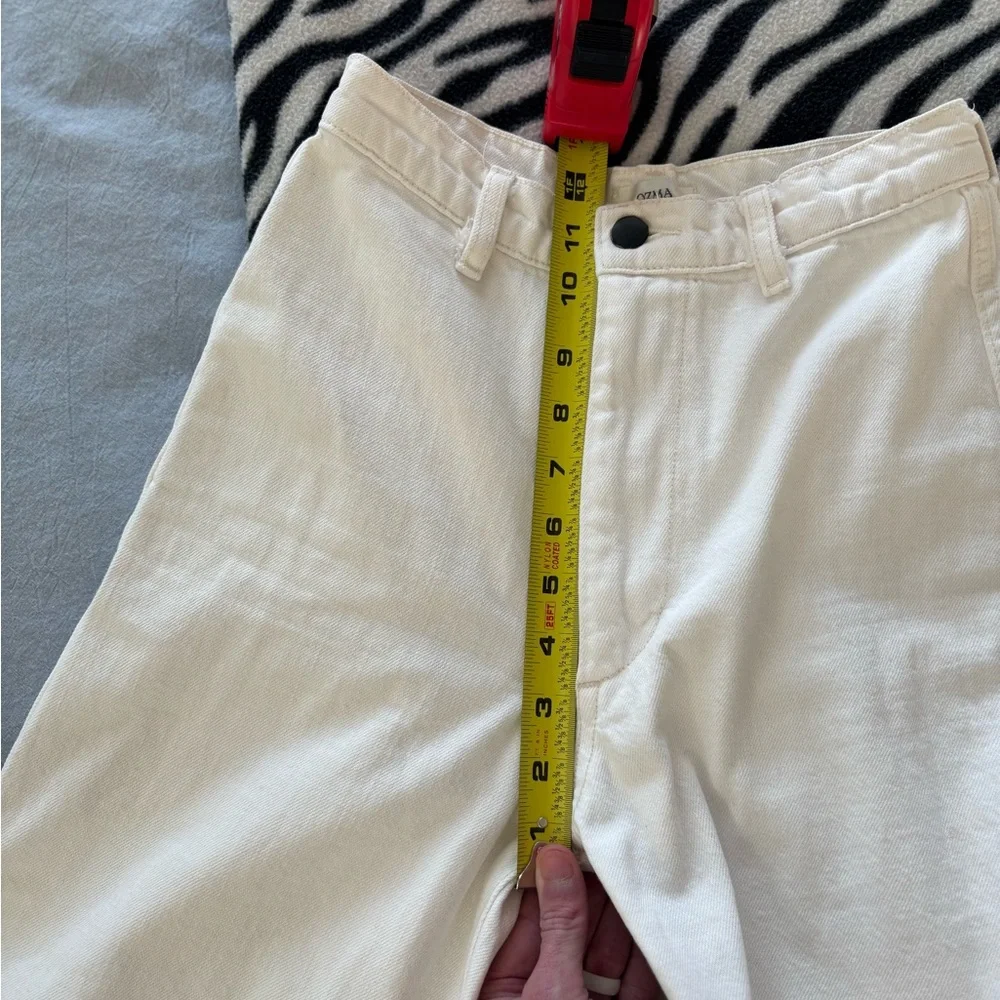 OZMA High Rise Trouser Pant 100% Cotton, size 25, Off-White-Flawed - Picture 8 of 15